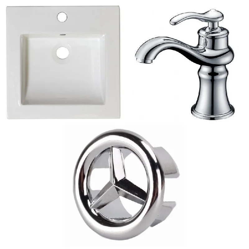 21.5-in. W 1 Hole Ceramic Top Set In White Color - CUPC Faucet Incl.