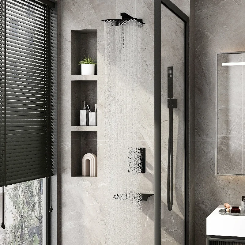 3-in-1 Concealed Rain Shower Faucet Sets Complete with Wall Mounted Shower Fixtures