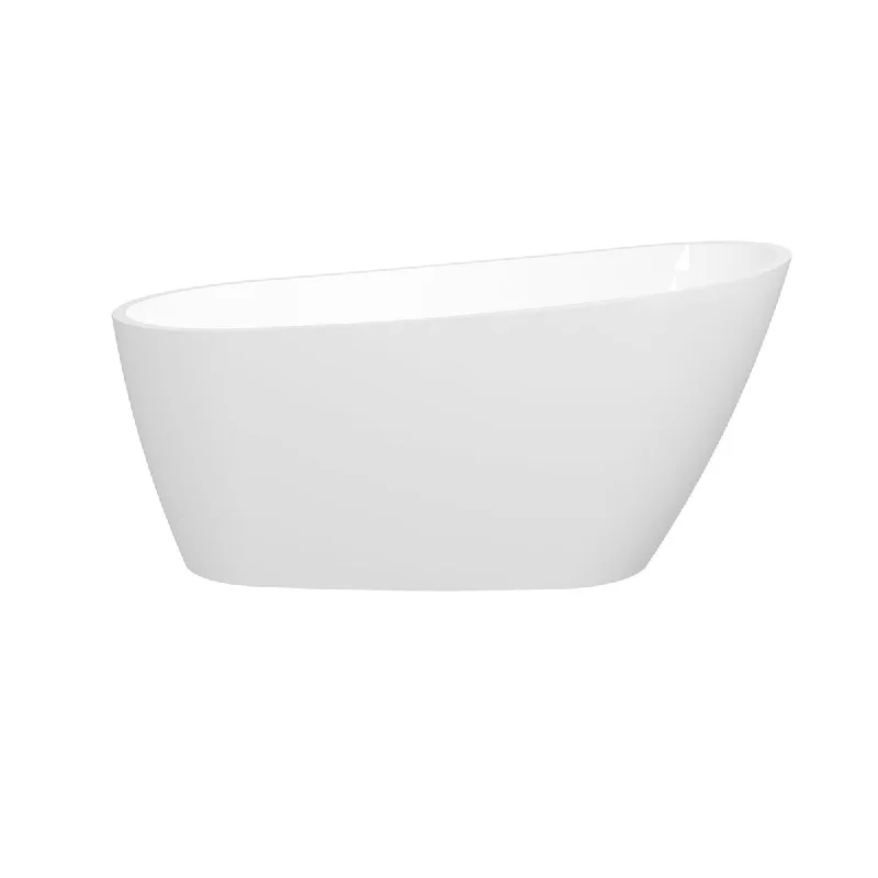 59.1 in. x 28.7 in. Acrylic Freestanding Soaking Bathtub with Reversible Drain in Polished Chrome