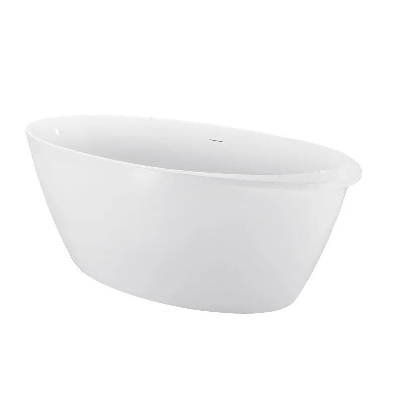 59" 100% Acrylic Freestanding Bathtub，Contemporary Soaking Tub，white Bathtub