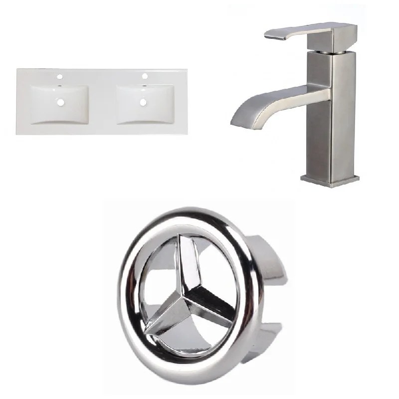 59-in. W 1 Hole Ceramic Top Set In White Color - CUPC Faucet Incl.