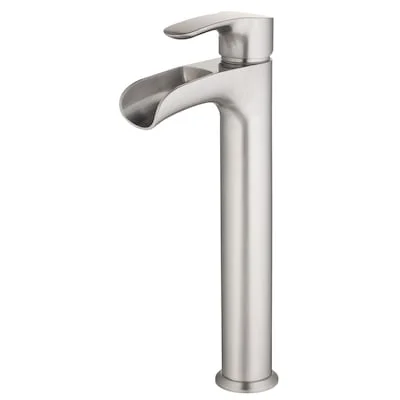 allen + roth Eliza Brushed Nickel Vessel 1-handle Bathroom Sink Faucet with Drain - $60