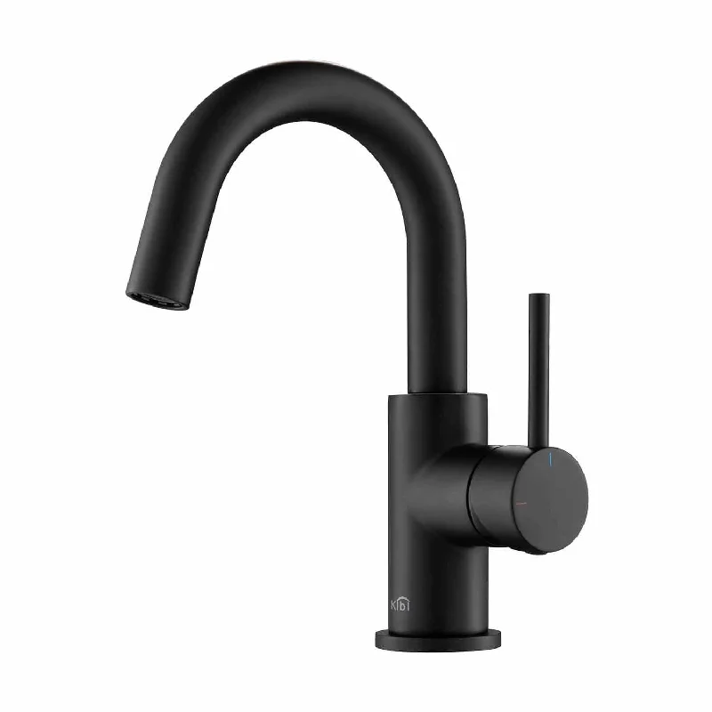 Circular Single Handle High-Arc Bathroom Sink Faucet with Pop Up Drain