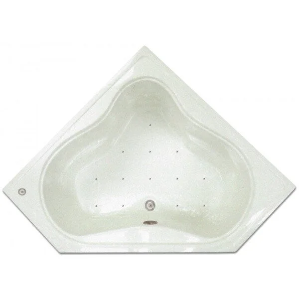 Signature Bath White Acrylic 53.75-inch x 22.75-inch x 17.5-inch Drop-in Air Corner Tub with Stainless Jets and Heated Blower