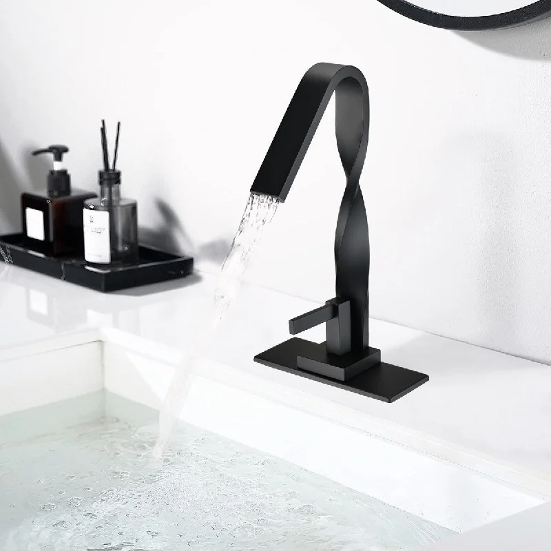 Single Hole Bathroom Faucet with Deck plate