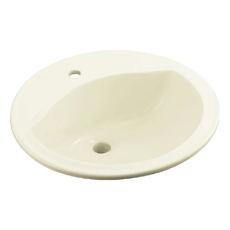 Sterling Modesto Vitreous China 19-In Round Drop-In Lavatory with Single Faucet Hole