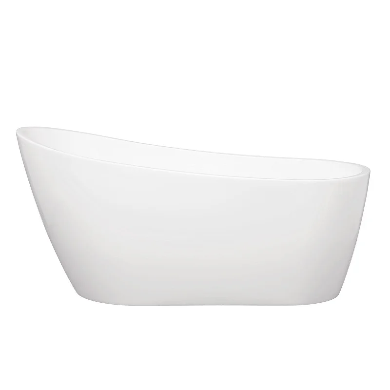 Toolkiss 63 in. Acrylic Flatbottom Bathtub in White