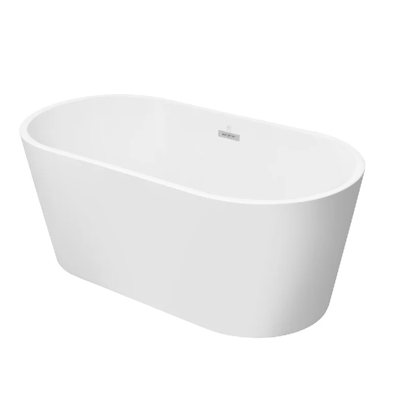 Toolkiss 67 in. Acrylic Flatbottom Soaking Bathtub in White