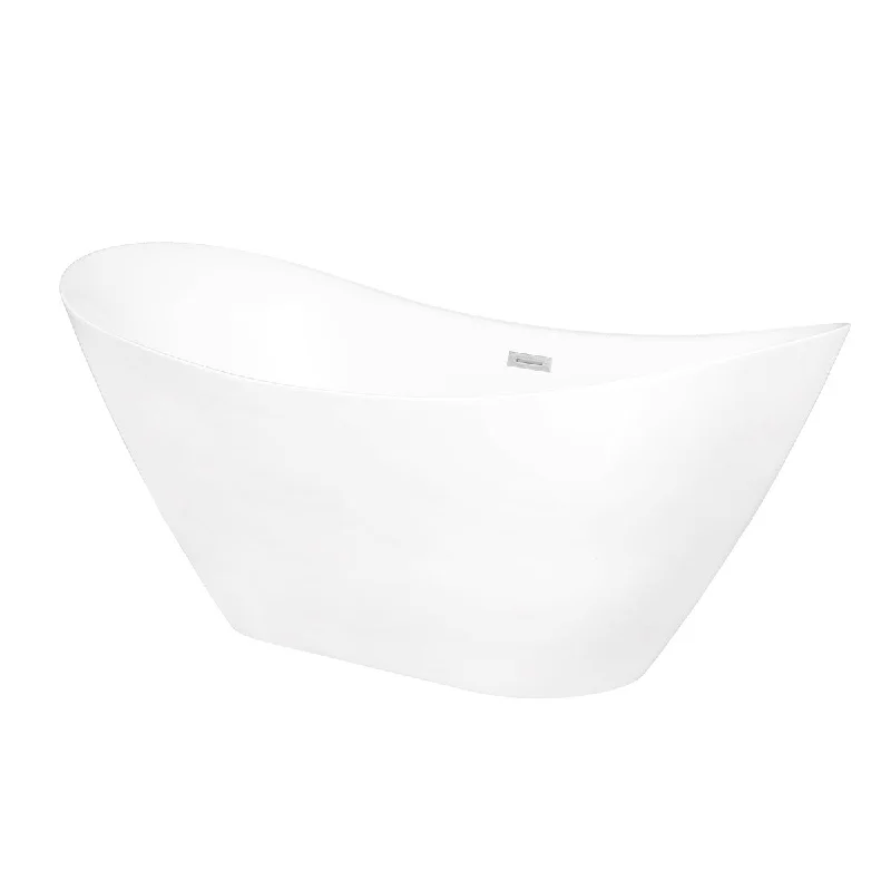 Toolkiss 71 in. Acrylic Flatbottom Bathtub in White