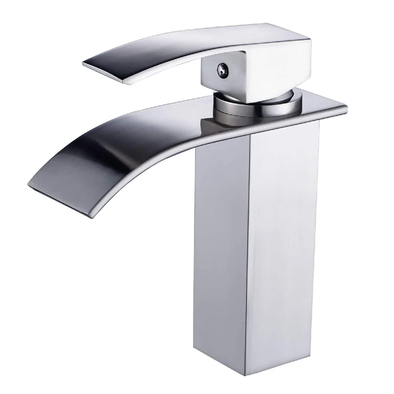 Waterfall Bathroom Sink Faucet Single Hole Bathroom Faucets One Handle Modern Basin Vanity Taps With Valve