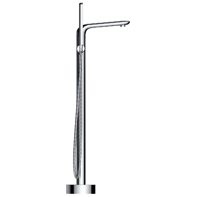 2 Spouts with Hand Shower 2 Handle Floor Mounted Clawfoot Tub Faucet