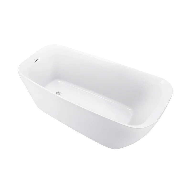 59" 100% Acrylic Freestanding Bathtub，Contemporary Soaking Tub，white Bathtub