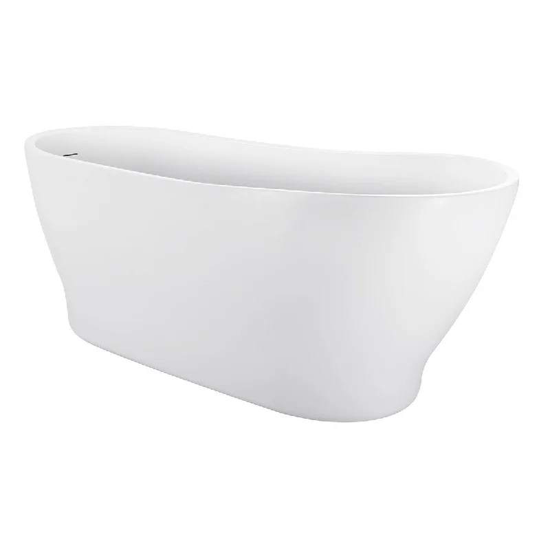 59" 100% Acrylic Freestanding Bathtub，Contemporary Soaking Tub，white Bathtub