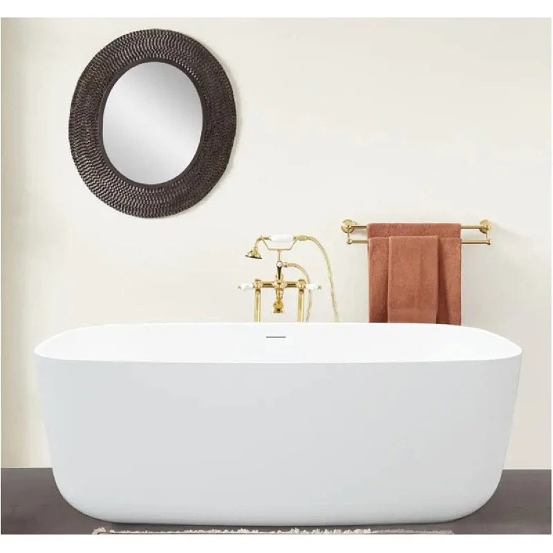 59" Acrylic Freestanding Bathtub，Contemporary Soaking Tub，white