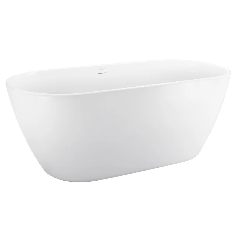 59" Acrylic Freestanding Bathtub，Contemporary Soaking Tub，white