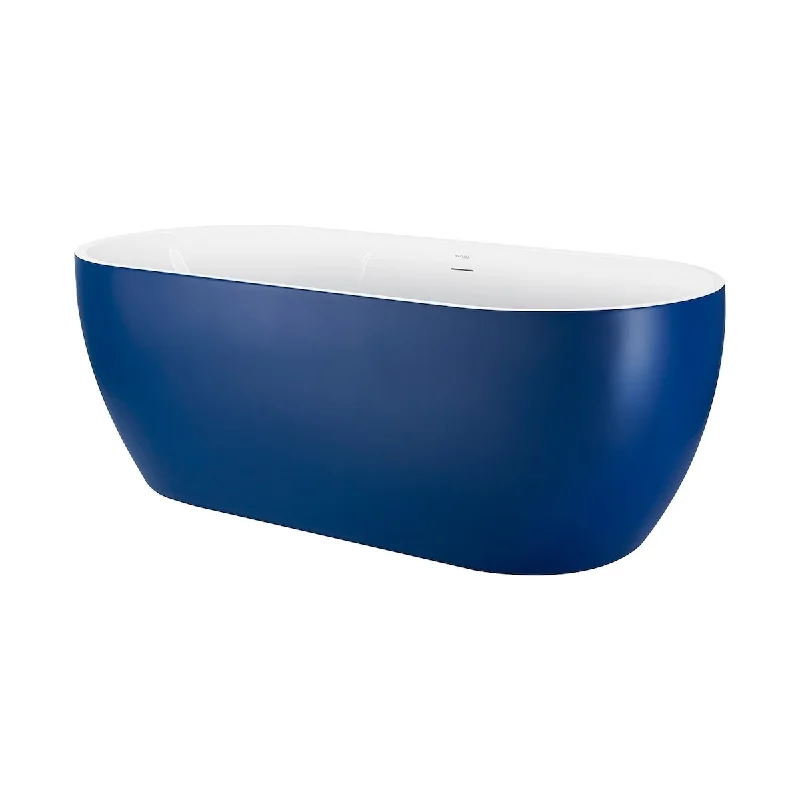 59 in. Acrylic Freestanding Soaking Bathtub with Center Drain