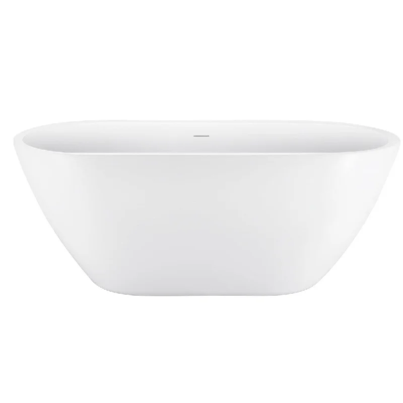 62 in. x 29 in. Acrylic Freestanding Flatbottom Soaking Bathtub in Glossy White