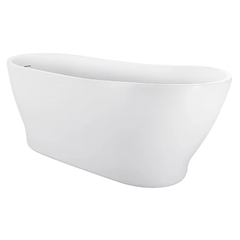 63" Acrylic Freestanding Bathtub，Contemporary Soaking Tub, White