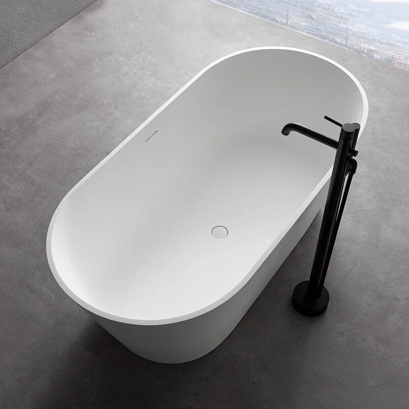 63 inch White Freestanding Soaking Bathtub