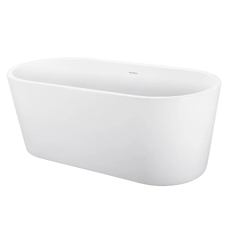 65" 100% Acrylic Freestanding Bathtub，Contemporary Soaking Tub，white