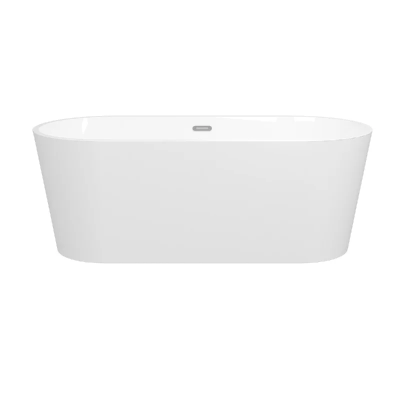 66.9 in. x 29.5 in. Acrylic Freestanding Soaking Bathtub with Center Drain in Polished Chrome