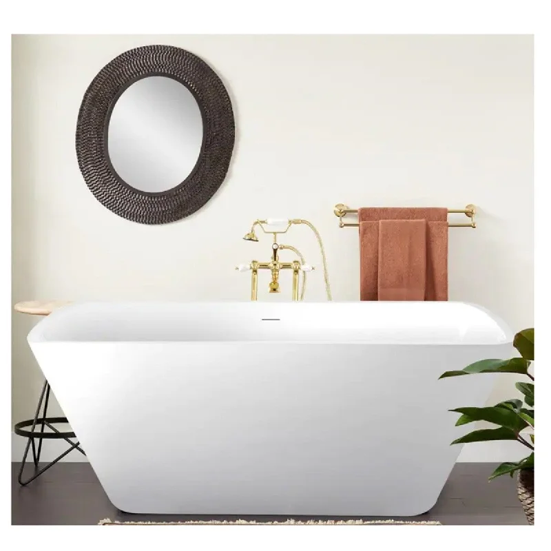 67 in. Acrylic Freestanding Bathtub Soaking Tub with Drain