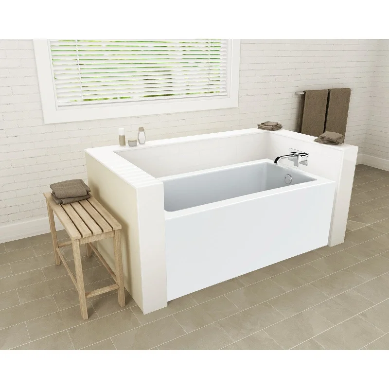 Clay 60" High Gloss White Acrylic Bathtub with Skirt