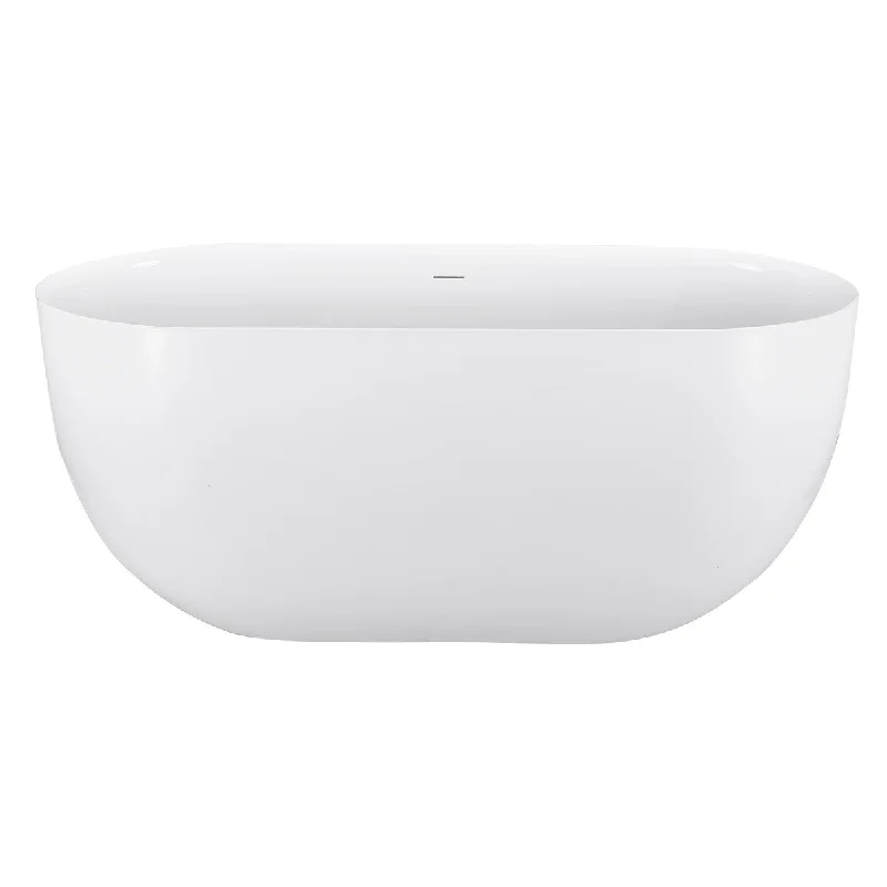 EPOWP 59" Freestanding Bathtub Contemporary Soaking Tub white Bathtub