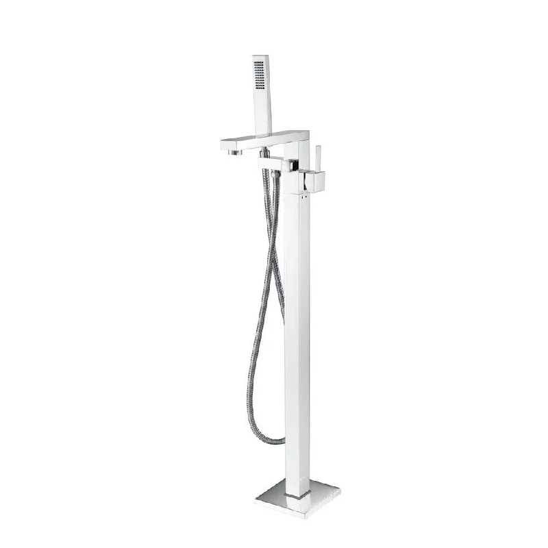 MTD Vanities Eilat 2011 Polished Chrome/Brushed Nickel Solid Brass Single-handle Floor-mount Tub Filler with Hand Shower