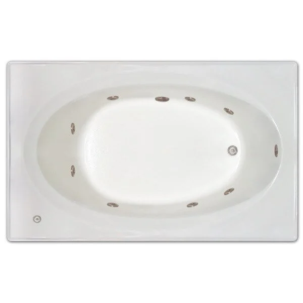 Signature Bath White Acrylic 72-inch x 42-inch x 19-inch Drop-in Whirlpool Tub With Stainless Jets