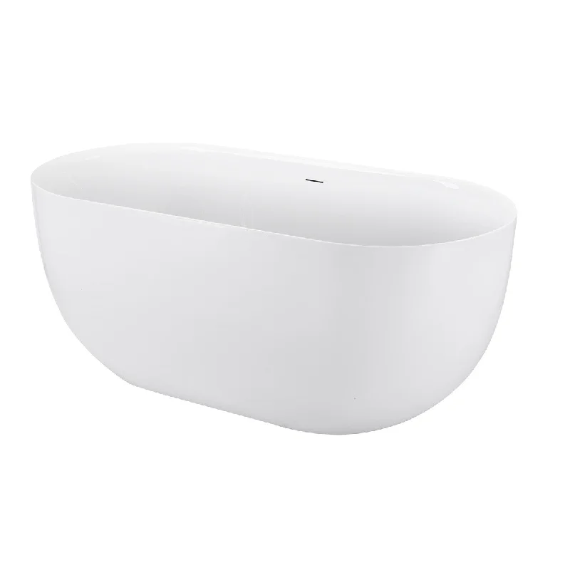 Toolkiss 100% Acrylic Freestanding Bathtub，Contemporary Soaking Tub，white Bathtub