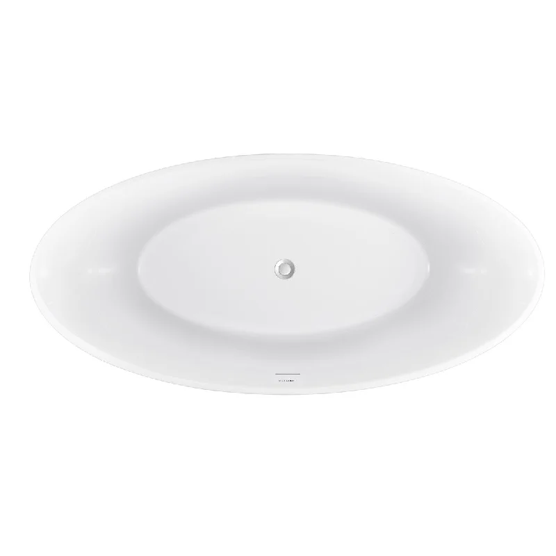 Toolkiss 59" 100% Acrylic Freestanding Bathtub，Contemporary Soaking Tub，white bathtub