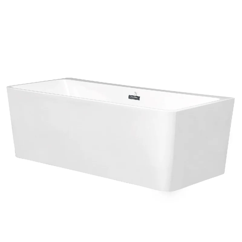 Toolkiss 60 in. Acrylic Flatbottom Bathtub in White