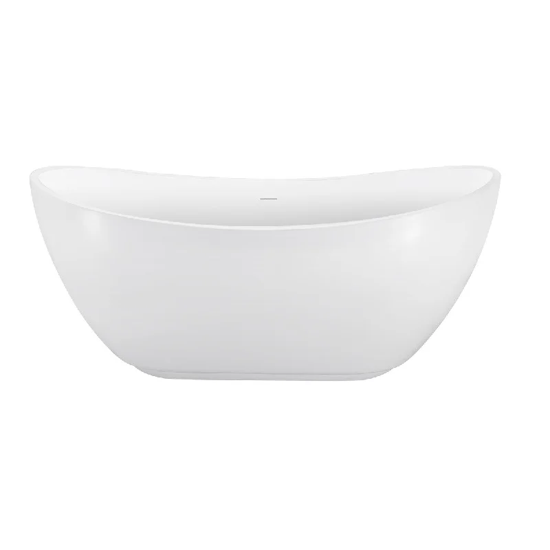 Toolkiss 62" 100% Acrylic Non-Yellow Anti-Slip Freestanding Bathtub，Contemporary Soaking Tub，white Bathtub