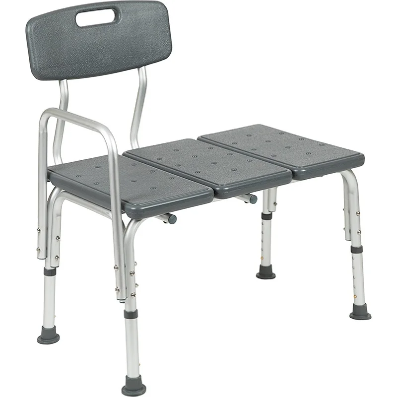 Varina Grey Tub Transfer Bench with Height Adjustable Legs - Convertible to Right or Left Hand Entry