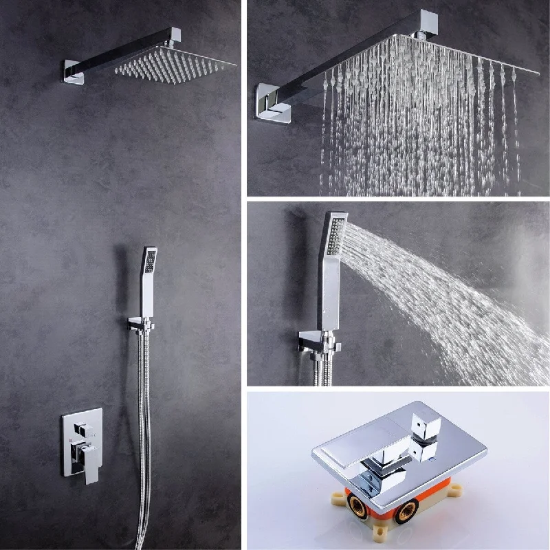 Wall-mounted concealed bathtub shower set with hand shower