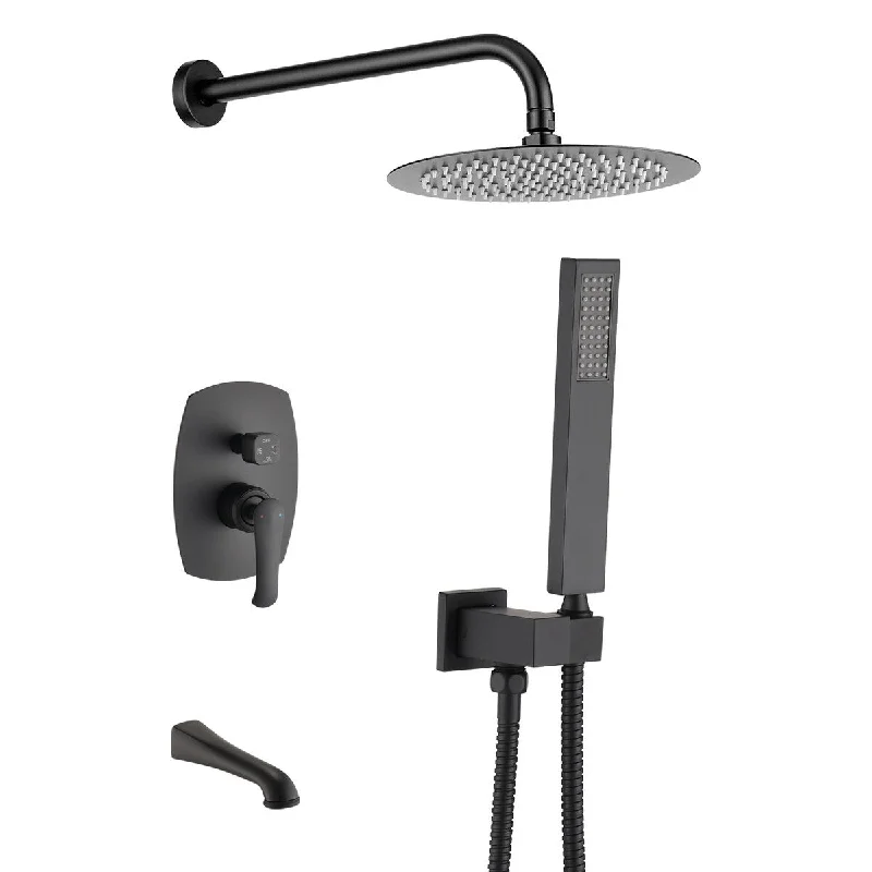 Wall Mounted Shower System with Handheld Showerhead and Tub Spout