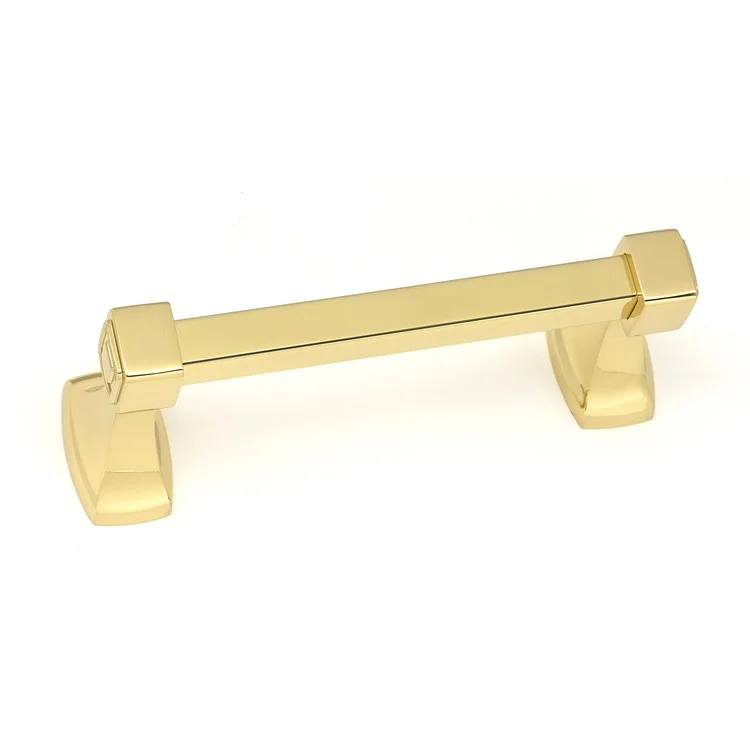 Toilet Paper Holder Cube Bath Swing Unlacquered Brass 6-1/4 Inch 3-1/16 Inch Wall Mount