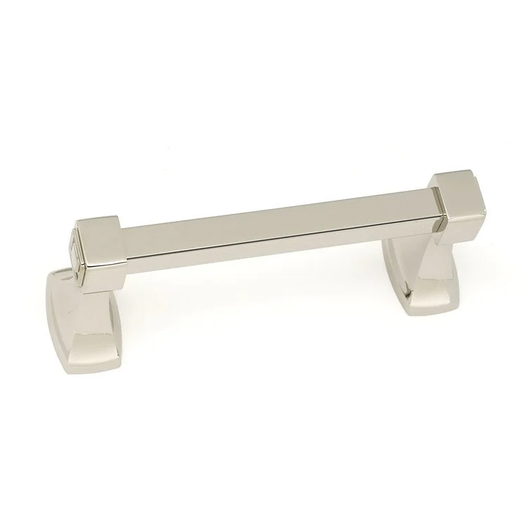 Toilet Paper Holder Cube Bath Swing Polished Nickel Brass 6-1/4 Inch 3-1/16 Inch Wall Mount