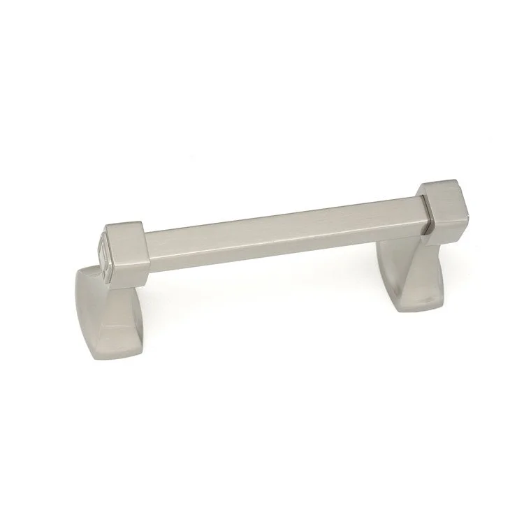 Toilet Paper Holder Cube Bath Swing Satin Nickel Brass 6-1/4 Inch 3-1/16 Inch Wall Mount