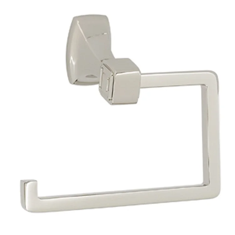 Toilet Paper Holder Cube Bath Single Post Polished Nickel Brass 5-1/2 Inch 3-7/16 Inch Wall Mount