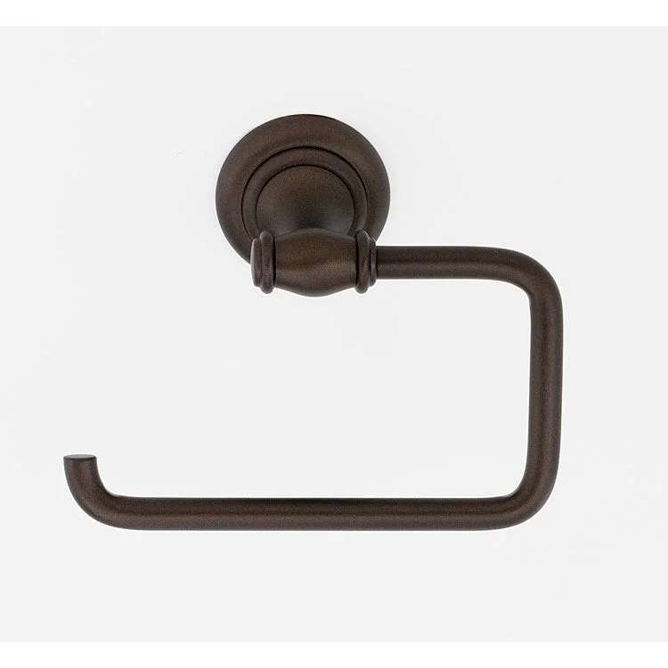 Toilet Paper Holder Charlie's Bath Single Post Chocolate Bronze Brass 5-1/2 Inch 3-1/8 Inch Wall Mount