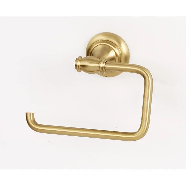 Toilet Paper Holder Charlie's Bath Single Post Satin Brass 5-1/2 Inch 3-1/8 Inch Wall Mount