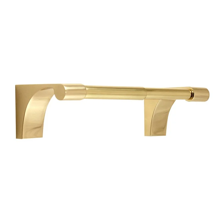 Toilet Paper Holder Luna Unlacquered Brass 6-1/4 Inch 2-3/4 Inch Wall Mount