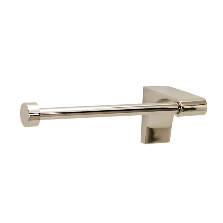 Toilet Paper Holder Luna Right Single Post Polished Nickel Brass 4-7/8 Inch 2-3/4 Inch Wall Mount