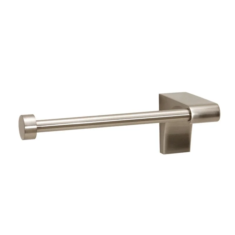 Toilet Paper Holder Luna Right Single Post Satin Nickel Brass 4-7/8 Inch 2-3/4 Inch Wall Mount