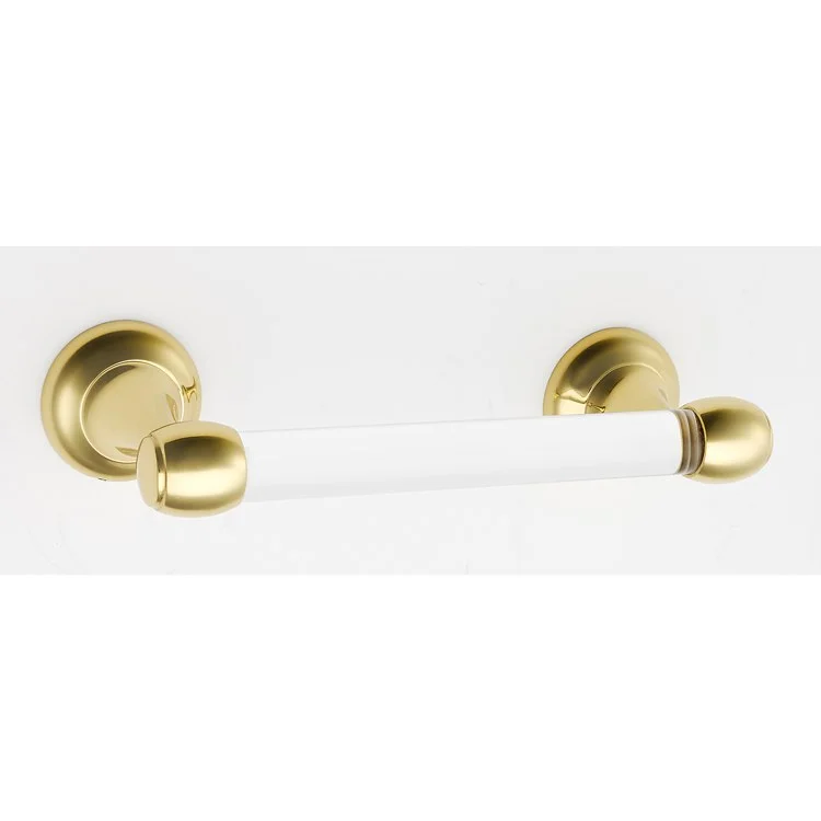 Toilet Paper Holder Royale Acrylic Bath Swing Polished Brass 6-1/4 Inch 3-1/8 Inch Wall Mount