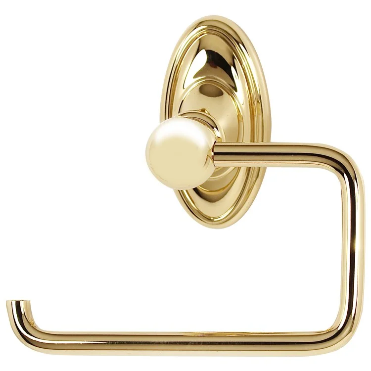 Toilet Paper Holder Classic Traditional Bath Single Post Unlacquered Brass 5-1/2 Inch 3-1/4 Inch Wall Mount