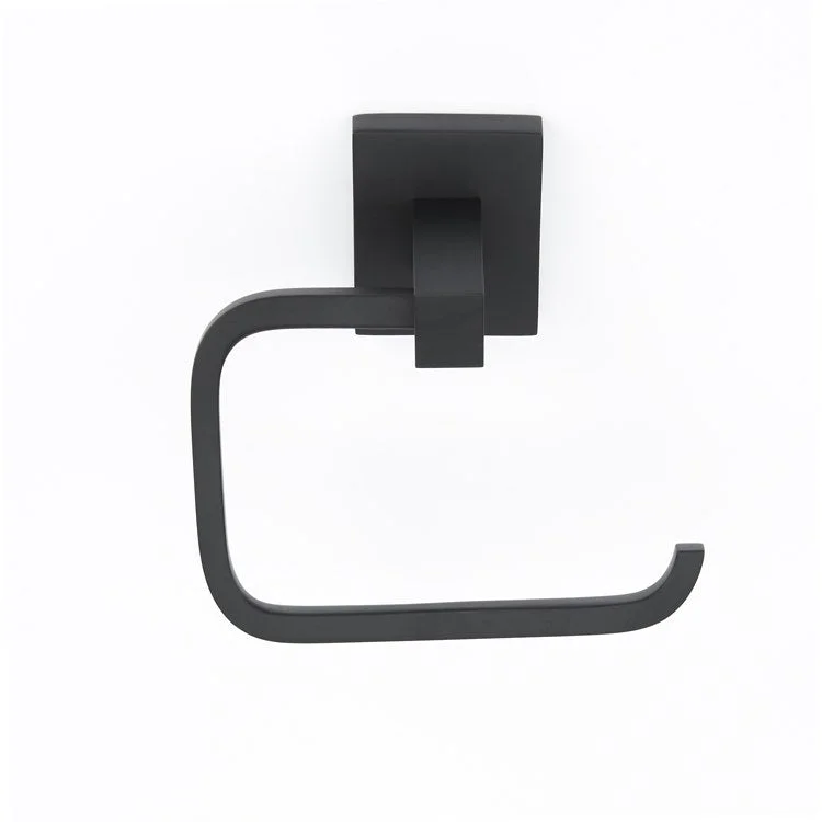 Toilet Paper Holder Contemporary ll Bath Single Post Matte Black Brass 5-1/2 Inch 2-3/8 Inch Wall Mount