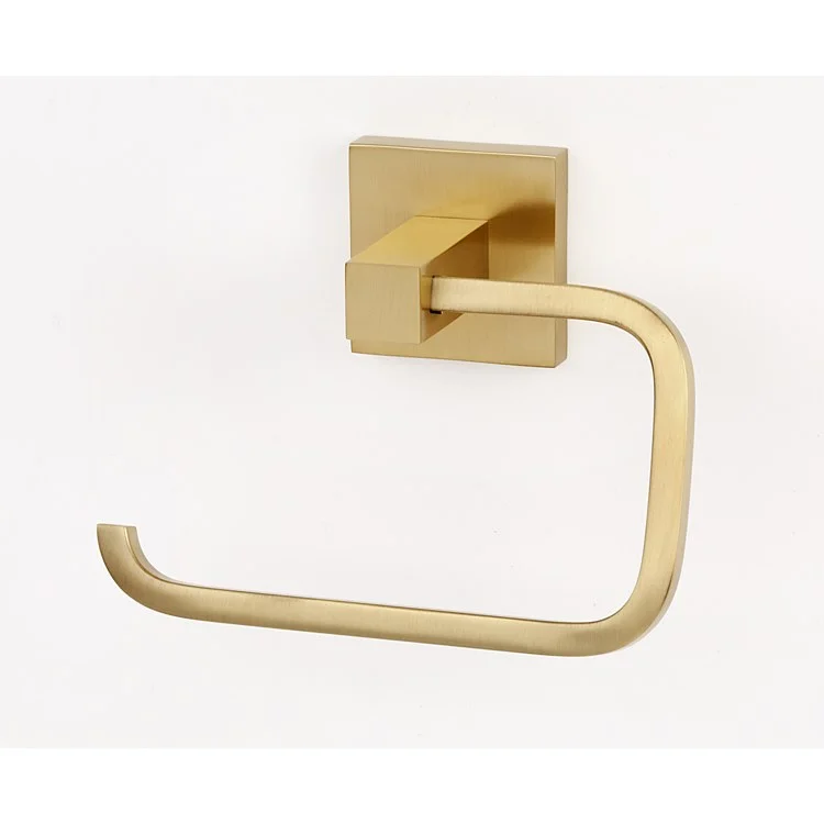 Toilet Paper Holder Contemporary ll Bath Single Post Satin Brass 5-1/2 Inch 2-3/8 Inch Wall Mount